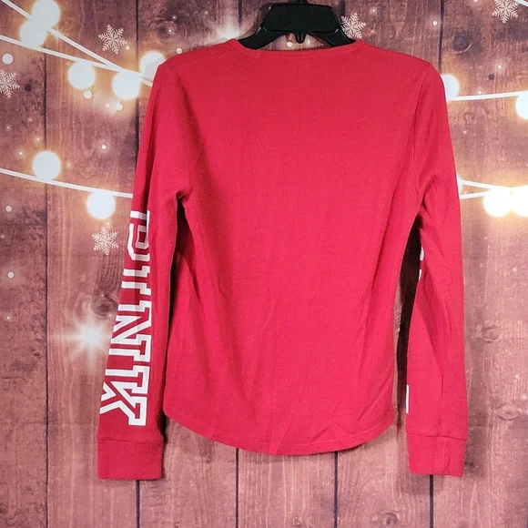 VS PINK Ribbed Longsleeve Top Red Size M - Picture 8 of 12